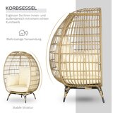  Pletena stolica u izgledu ratana mekani jastuci za sjedenje aluminijski okvir kaki + bež 105 x 90 x 148 cm | shoptok.hr