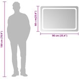  LED kupaonsko ogledalo s ogledalom *Transparent*an 90 x 60 cm | shoptok.hr
