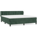 vidaXL Krevet s oprugama i madracem tamnozeleni 200x200 cm baršunasti | shoptok.hr