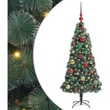  Umjetno okićeno božićno drvce s setom kuglica Zelena 120 cm PET | shoptok.hr