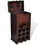vidaXL Leseno stojalo za vino za 9 steklenic in s skrinjo | Shoptok.si