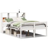 vidaXL Knjižna postelja brez vzmetnice bela 160x200 cm trdna borovina | Shoptok.si