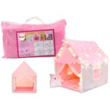 Lean_Toys Prenosni zložljivi otroški hišni šotor roza | Shoptok.si