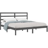  Posteljni okvir siv iz trdne borovine 200x200 cm, (20643779) | Shoptok.si