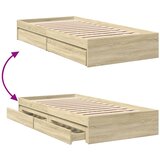  Okvir za krevet s ladicama boja hrasta 90x190 cm drveni | Eponuda.com