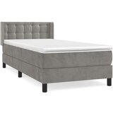 Box spring postelja z vzmetnico svetlo siv 90x190 cm žamet, (20790493) | Shoptok.si
