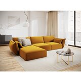 Mazzini Sofas Senf žuta baršunasti kutna garnitura (s lijevim kutom/s ležaljkom) Vanda – | shoptok.hr