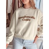DStreet Bluza damska oversize z nadrukiem COOKIES jasnobeżowa | Shoptok.si