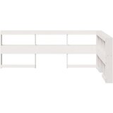  Knjižnica vzglavje L-oblike bela 120 cm trdna borovina | Shoptok.si