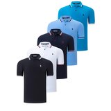 Dewberry QUINTET SET T8594 MENS T-SHIRT-BLACK-WHITE-NAVY-LIGHT BLUE-DARK BLUE Cene