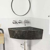 vidaXL Stenski viseči kotni umivalnik Siva (38-45) x (38-45) x 12 cm | Shoptok.si