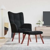  Stolica za opuštanje s osloncem za noge crna baršunasta | shoptok.hr