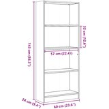  Regal za knjige boja hrasta 60x24x143 cm konstruirano drvo | shoptok.hr