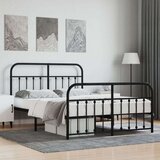vidaXL Metalni okvir kreveta uzglavlje i podnožje crni 140x200 cm | shoptok.hr
