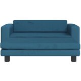 vidaXL Otroški kavč s stolčkom za noge moder 100x50x30 cm žamet | Shoptok.si