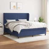  The Living Store Box spring postelja z vzmetnico modra 160x200 cm blago - Box Spring Postelja, (21455783) Cene