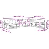  Set vanjskih sofa 8 pcs Bijela i svjetlosiva 408 x 250 x 73 cm | shoptok.hr