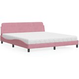 The Living Store Postelja z vzmetnico roza 180x200 cm žamet - Postelja, (21609813) | Shoptok.si