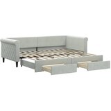  The Living Store Izvlečna dnevna postelja s predali svetlo siva 90x200 cm žamet - Izvlečna Dnevna Postelja, (21450191) | Shoptok.si