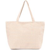 Shelvt Beige and white checkered beach bag | Shoptok.si