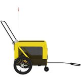 Prikolica za bicikl za ljubimce žuto-crna od tkanine i željeza | shoptok.hr