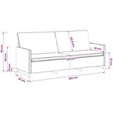 SOFA za 3 osobe Svjetlosiva 220 x 81 x 82 cm Umjetni sued Slike