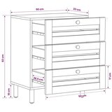  Noćni ormarić Prirodna 50 x 33 x 62 cm Čvrsto drvo manga | shoptok.hr