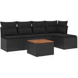  6-dijelni set vrtnih sofa s jastucima crni od poliratana Crna 62 x 62 x 69 cm | shoptok.hr