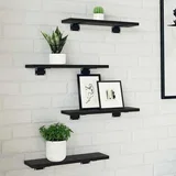 za knjige 4 pcs Crna 40 x 10 x 1,5 cm Konstruirano drvo