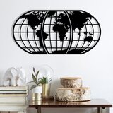 Opviq zidna dekoracija World Map 11, 116x58 cm, 1.2mm, Crna Cene