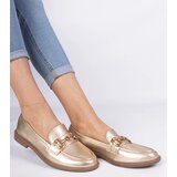 Gemre Golden women's moccasins with gold embellishment Selanos | Shoptok.si