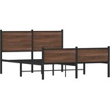  Metalni okvir kreveta bez madraca smeđa boja hrasta 140x200 cm | shoptok.hr