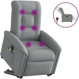 vidaXL Električni masažni naslanjač s funkcijo vstajanja svetlo siv, (21824325) | Shoptok.si