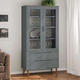  Vitrina MOLDE siva 90 x 35 x 175 cm od masivne borovine | shoptok.hr