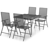  5-dijelni vrtni blagovaonski set antracit čelični | shoptok.hr