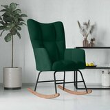  Stolica za ljuljanje tamnozelena baršunasta | shoptok.hr