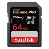 Sandisk 121505 sdxc extreme pro kartica 64gb, 300mb/s, uhs-ii, cl10 10, u3, v90 | shoptok.hr