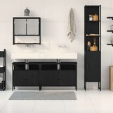  Set kupaonskog namještaja od 4 dijela crni hrast konstruirano drvo | shoptok.hr