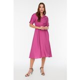 Trendyol Plum Gipe and Button Detailed Dress Cene