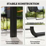  Vrtni namještaj garnitura za sjedenje 150 x 80 cm stakleni stol sa 6 prozračnih stolica ukrasni nasloni za ruke crna | shoptok.hr