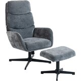 HOMCOM sprostitveni naslonjač s stolčkom poliester, kovina 75D x 66Š x 99V cm Siva, (5000242876) | Shoptok.si