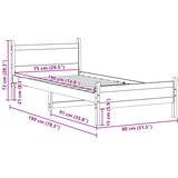  Okvir kreveta bez madraca voštano smeđi 75 x 190 cm od borovine | shoptok.hr