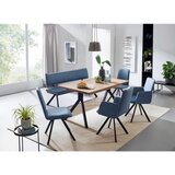 Cantus STOL, kovina, tekstil črna, svetlo modra | Shoptok.si