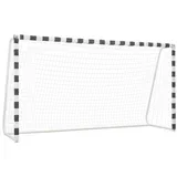 Nogometni gol 300x160x90 cm kovinski črn in bel