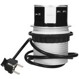  Produžni kabel sa 3 x Schuko utičnice + 2 x USB, ugradbena - OR-AE-1342(GS) Cijene