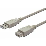 podaljšek USB A-A 1,8m siv dvojno oklopljen AK-300202-018-E
