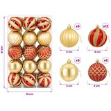  Set božićnih kuglica 30 kom. Zlatna i crvena Ø 6 cm Plastika | shoptok.hr