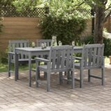 vidaXL vrtne jedilne stole 4 kosi Svetlo siva 65.5x55.5x88 cm HDPE | Shoptok.si