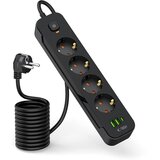 TECH-PROTECT PCL4X3 NAPAJALNA VTIČNICA 4 VTIČNICE 2 USB TYPE-C 200CM ČRNA, (21980314) | Shoptok.si