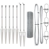 vidaXL varjena žična ograja z 7 spike posti 0.4x10 m iz galvaniziranega jekla | Shoptok.si